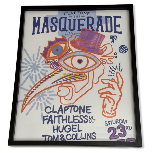 Masquerade ~ Genuine Official Pacha Ibiza Framed Dj Artwork Travel Poster | Luxury Black Frame