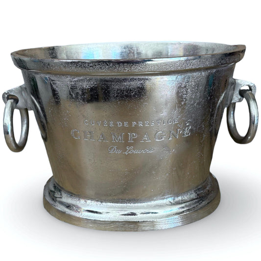 Great Gatsby ~ Solid Cast Engraved Champagne Large Ice Bucket | Wine Cooler Bath