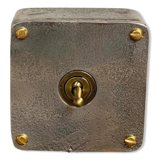 Single Gang Solid Cast Metal Light Switch Industrial 2 Way - BS EN Approved Vintage Crabtree 1950’s Style