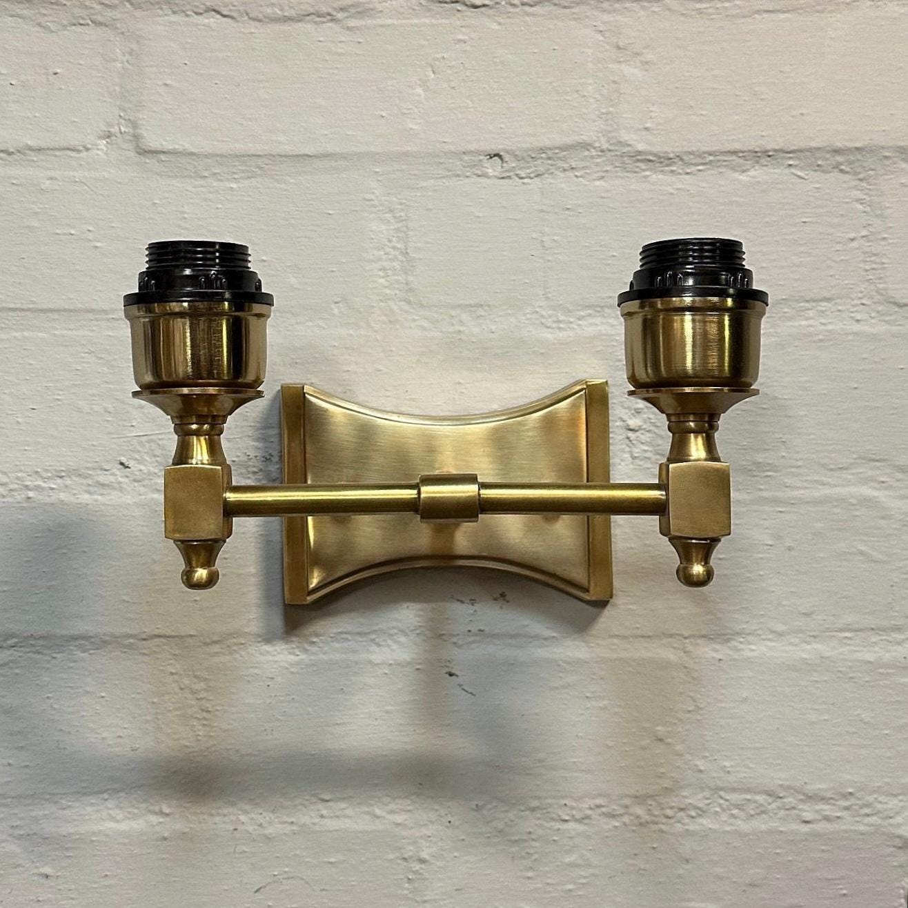 Double Antique Brass Wall Sconce Industrial Vintage Light | Dining Room | Kitchen Table