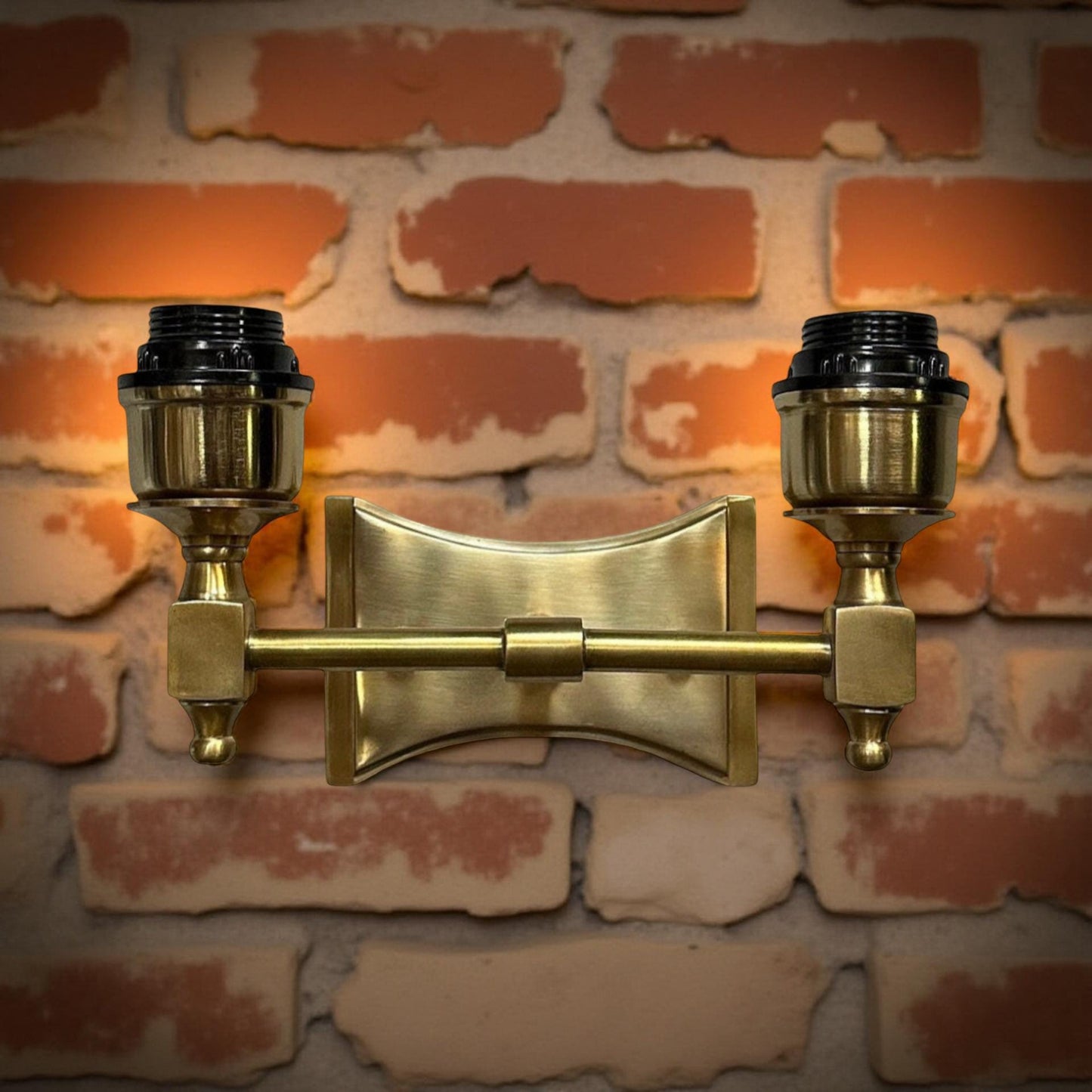 Double Antique Brass Wall Sconce Industrial Vintage Light | Dining Room | Kitchen Table