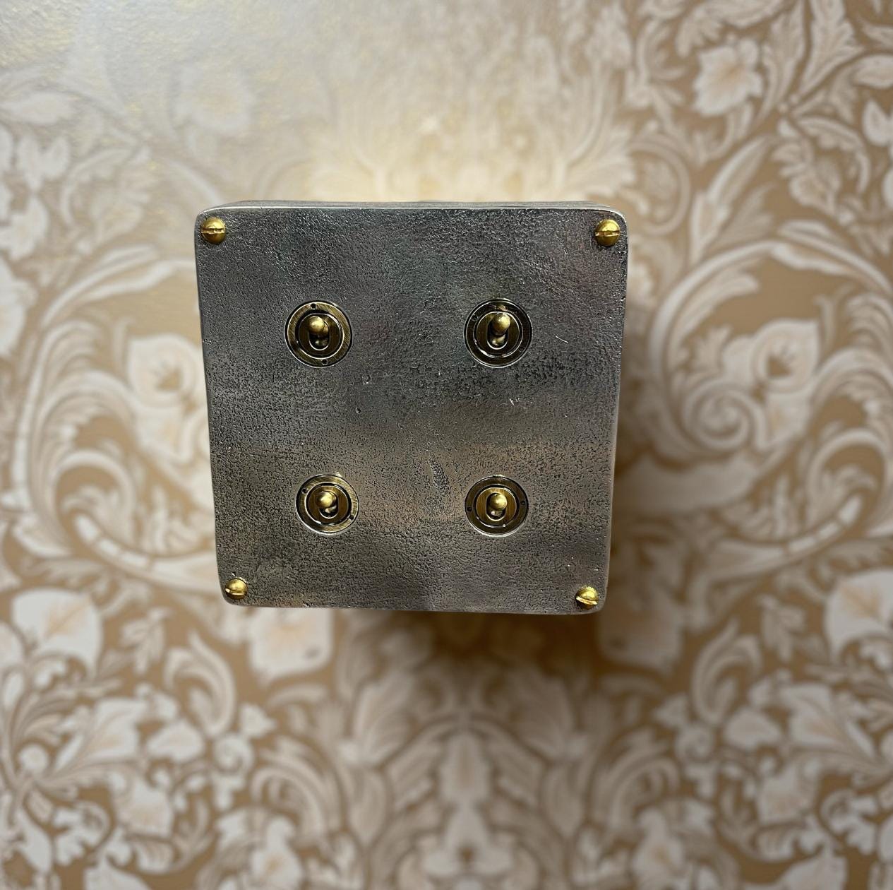4 Gang 2 Way Solid Cast Metal Conduit Light Switch Industrial - BS EN Approved - Vintage Crabtree Style