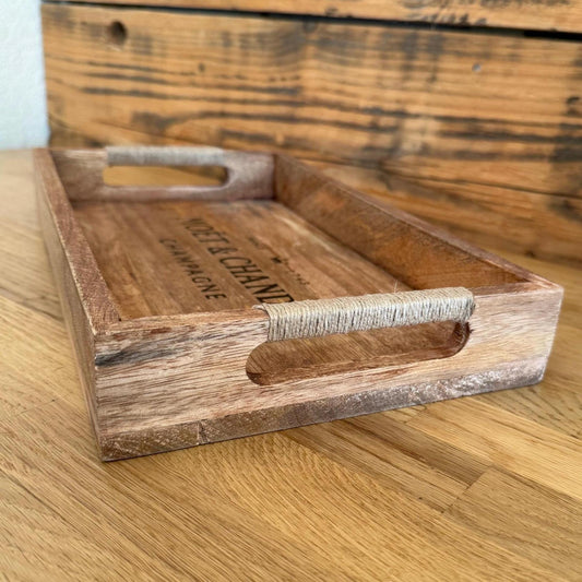 Wooden Serving Trays Moët & Chandon Champagne Butlers Crates Storage Boxes Natural Finish