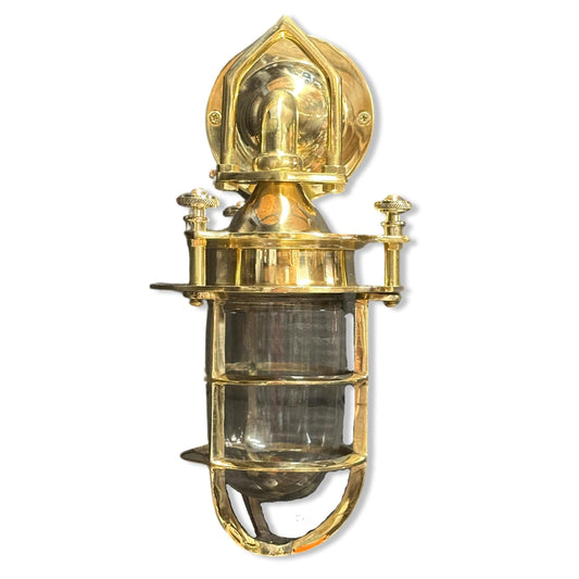 Kelling ~ Bulkhead Outdoor & Bathroom Sconce Wall Light Solid Brass | 11 Inch