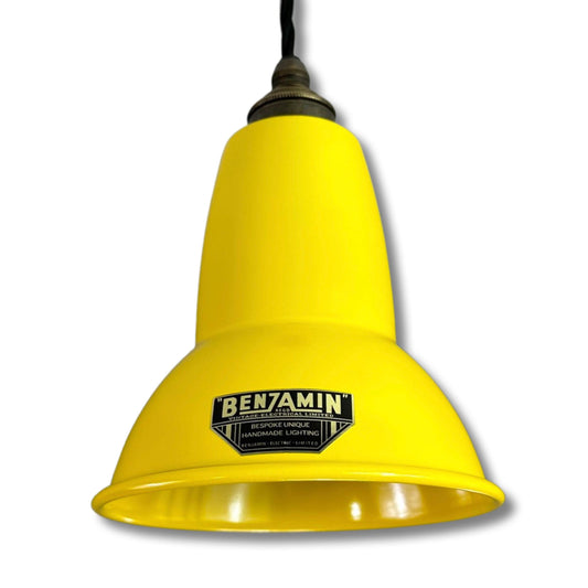 Alby ~ Deep Yellow Shade Pendant Set Light | Ceiling Dining Room | Kitchen Table | Vintage Edison Filament Bulb | 6 Inch