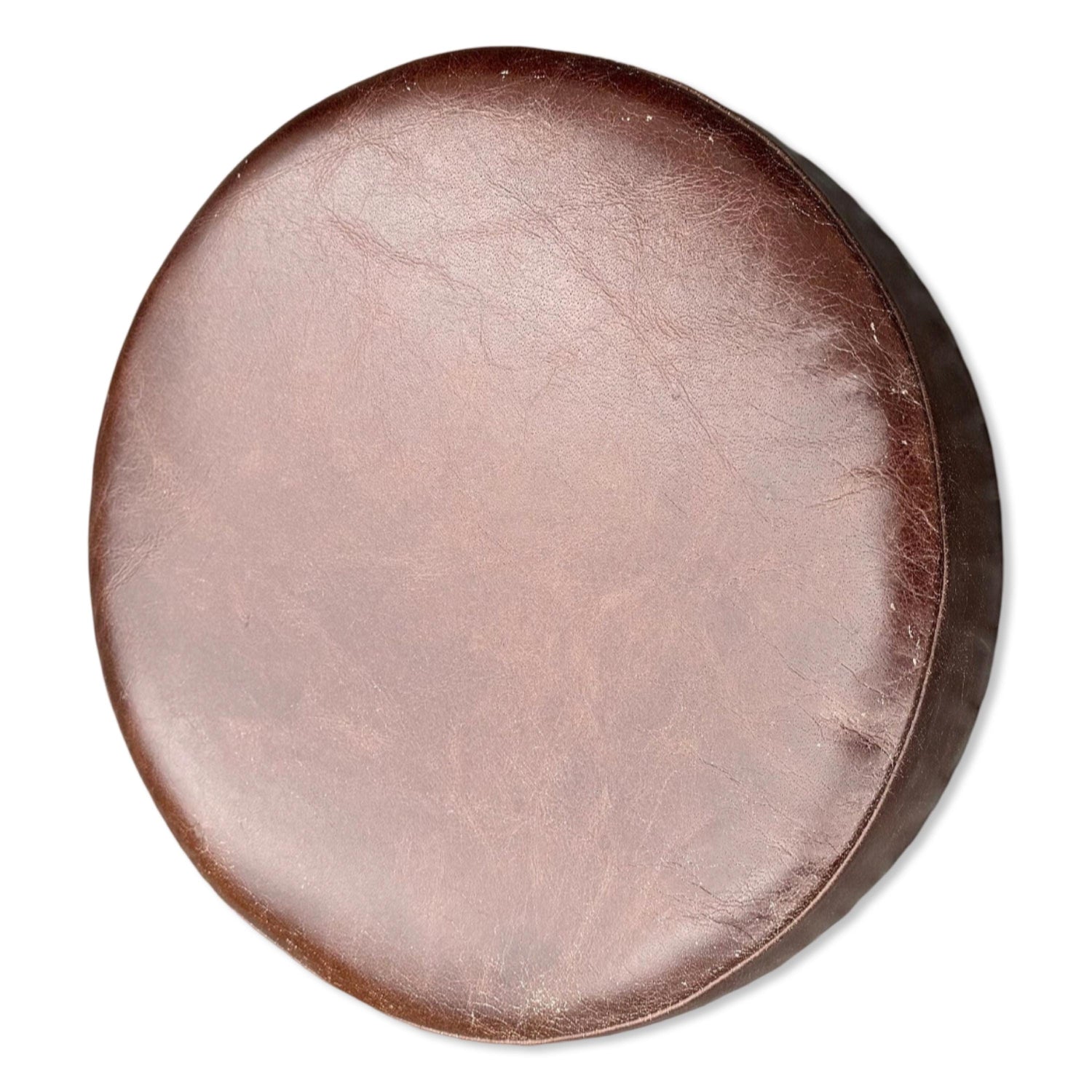 New Genuine Leather Vintage Brown Bar Stool Top Handmade | Vintage Style | Replacement Seat 12 Inch