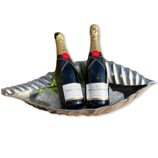 Clam Shell Solid Cast Champagne Ice Bucket - Wine Cooler - Fruit Bowl