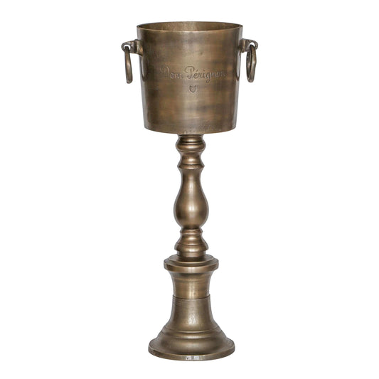 Dom Perignon **Pre Order** Antique Brass ~ Solid Cast Engraved Champagne Floor Standing Ice Bucket | Wine Cooler