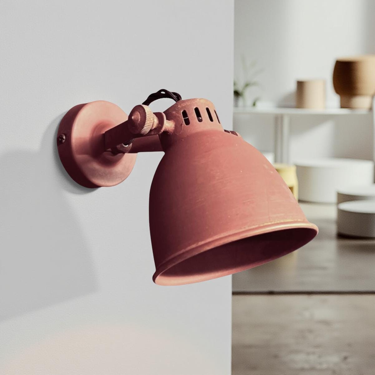 Colby ~ Solid Rusted Steel Short Adjustable Arm Industrial Wall Light | Spot light | Table | Vintage