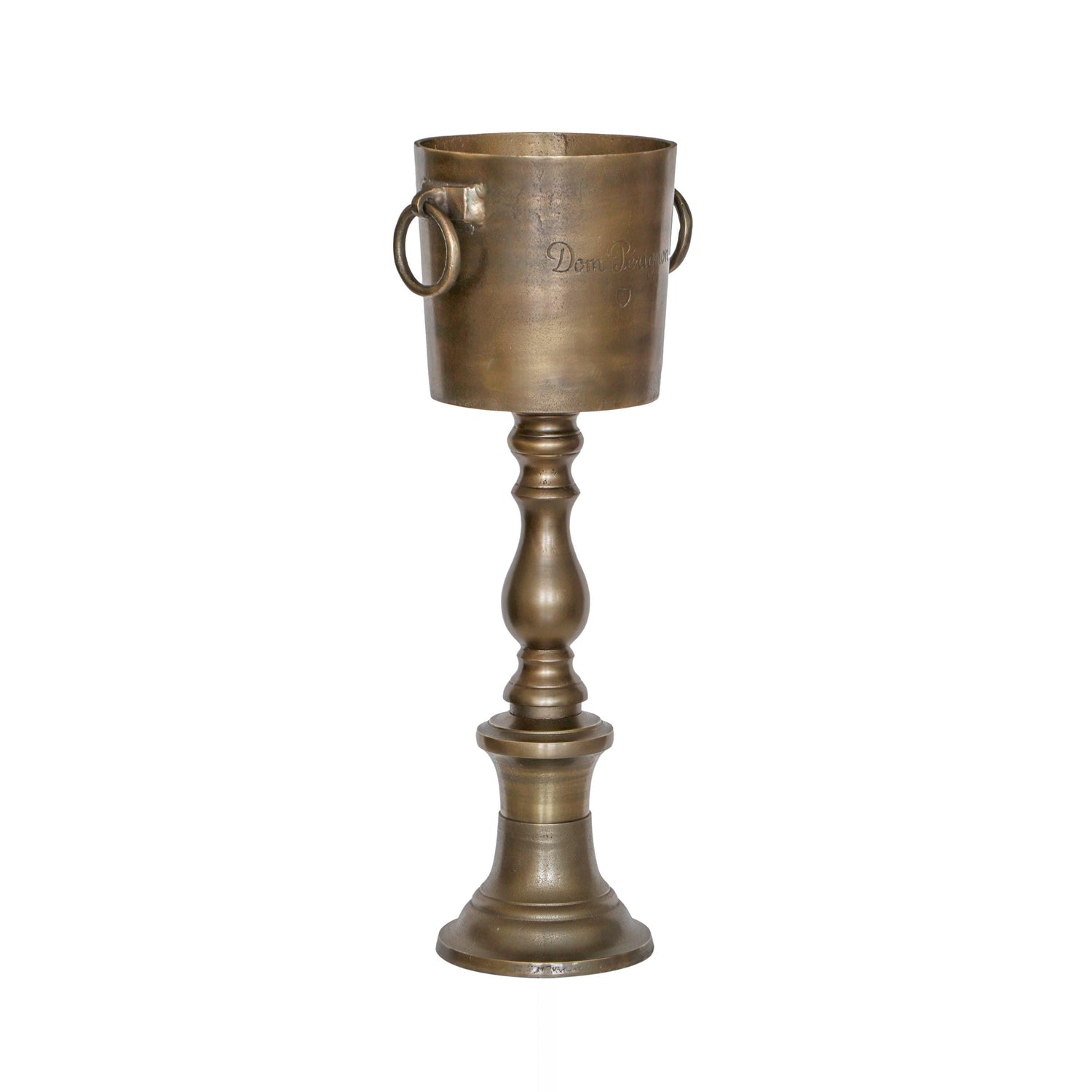 Dom Perignon **Pre Order** Antique Brass ~ Solid Cast Engraved Champagne Floor Standing Ice Bucket | Wine Cooler