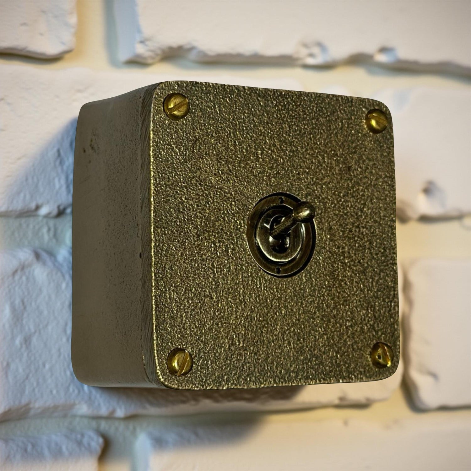 Single Gang Bronze Solid Cast Metal Conduit Light Switch Industrial 2 Way - BS EN Approved Vintage Crabtree 1950’s Style