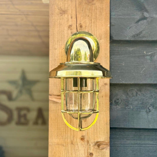 Wells ~ Bulkhead Outdoor & Bathroom Wall Light Solid Brass