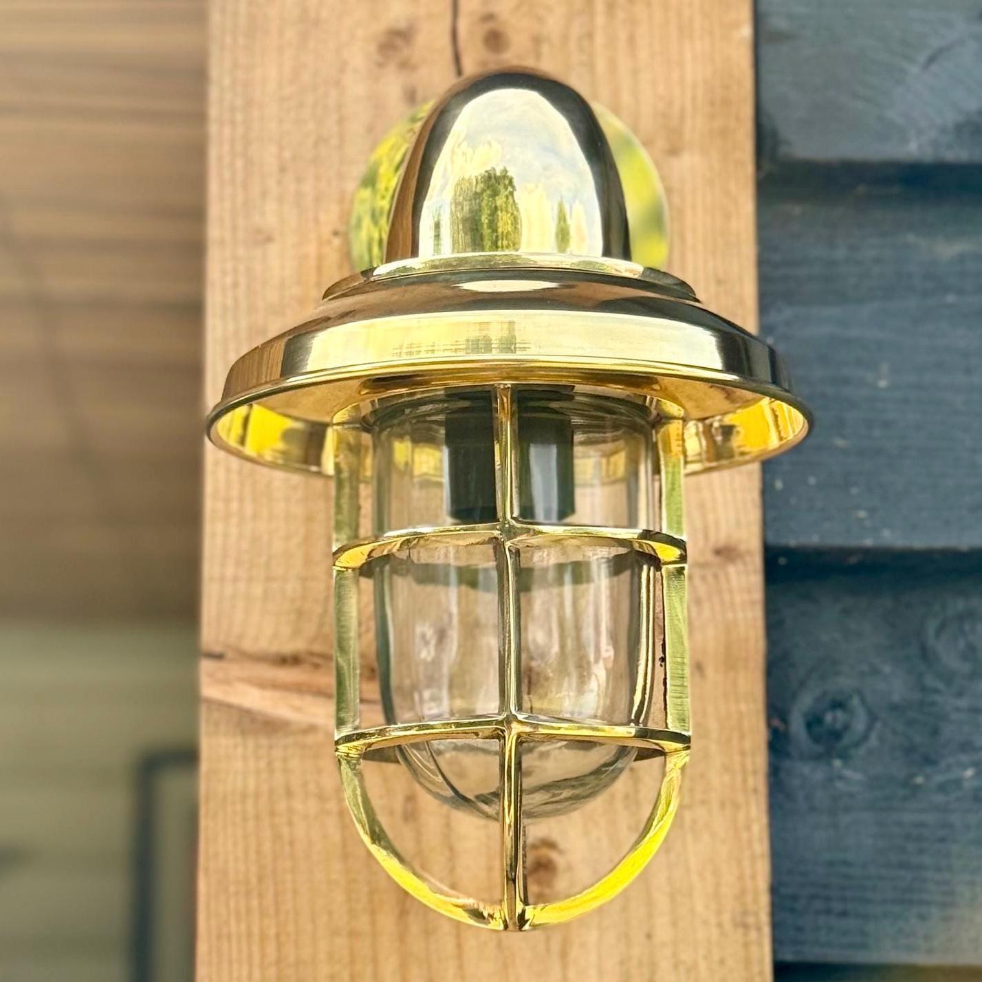 Wells ~ Bulkhead Outdoor & Bathroom Wall Light Solid Brass