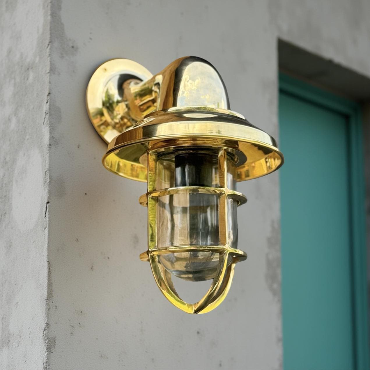 Wells ~ Bulkhead Outdoor & Bathroom Wall Light Solid Brass