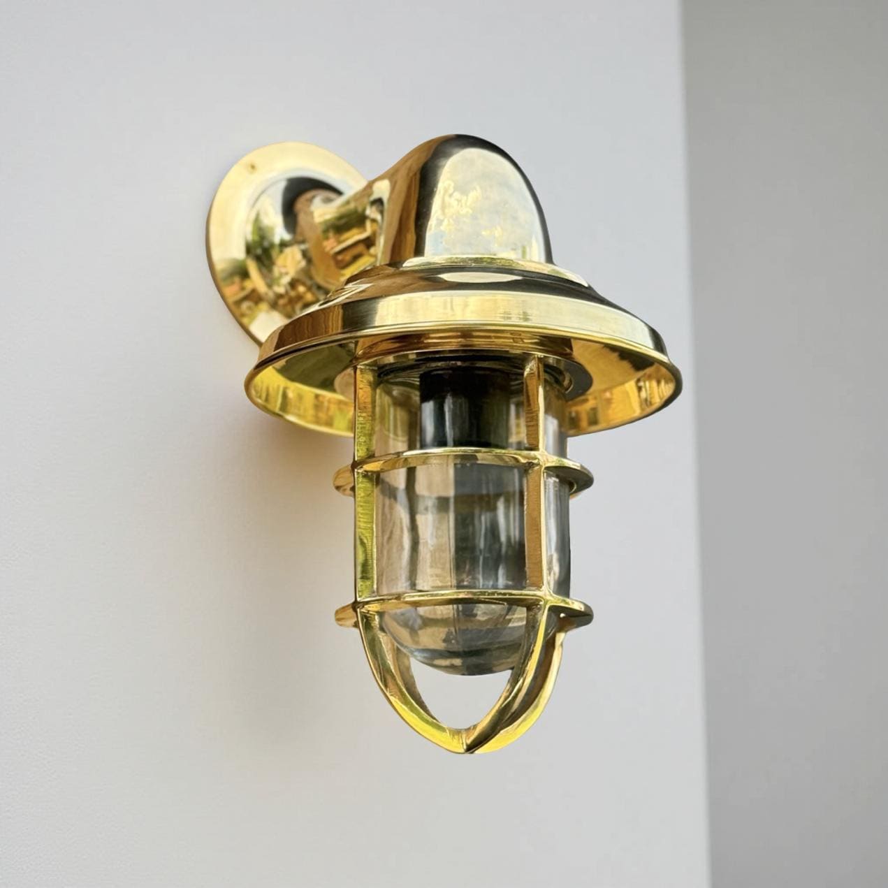 Wells ~ Bulkhead Outdoor & Bathroom Wall Light Solid Brass