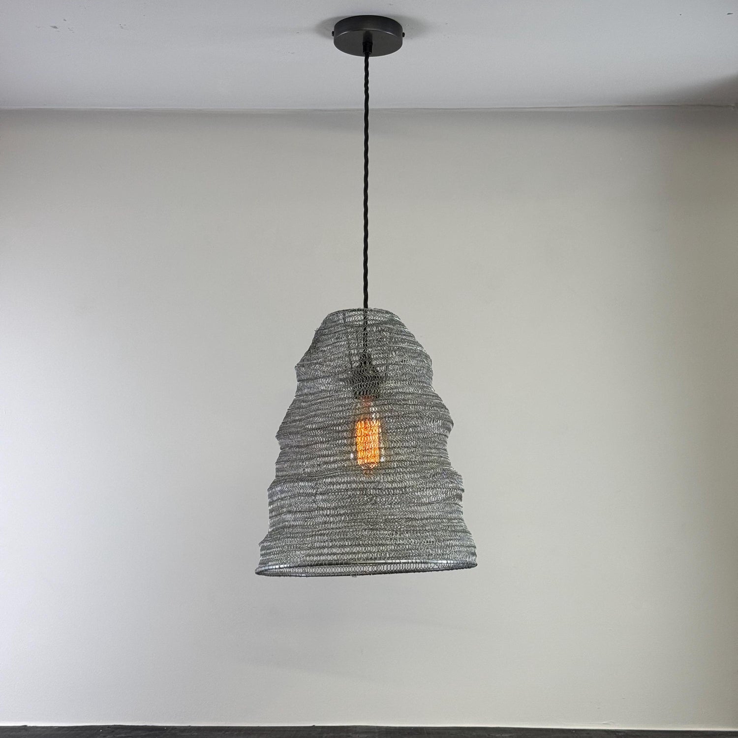 Walton ~ Beehive Large Silver Wire Mesh Lampshade Pendant Ceiling Light