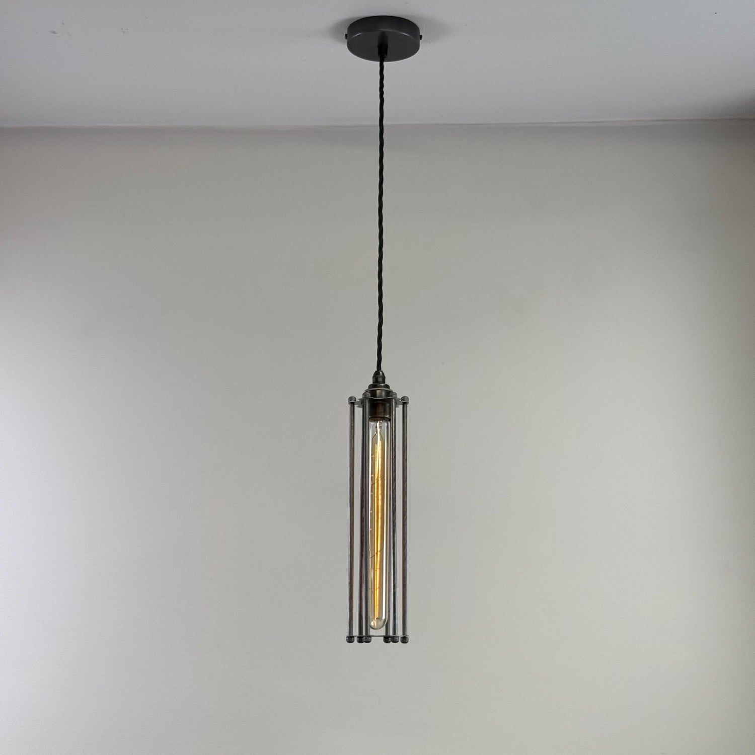 Solid Steel Cage Lampshade | Pendant Set Light ~ 12.5 Inches