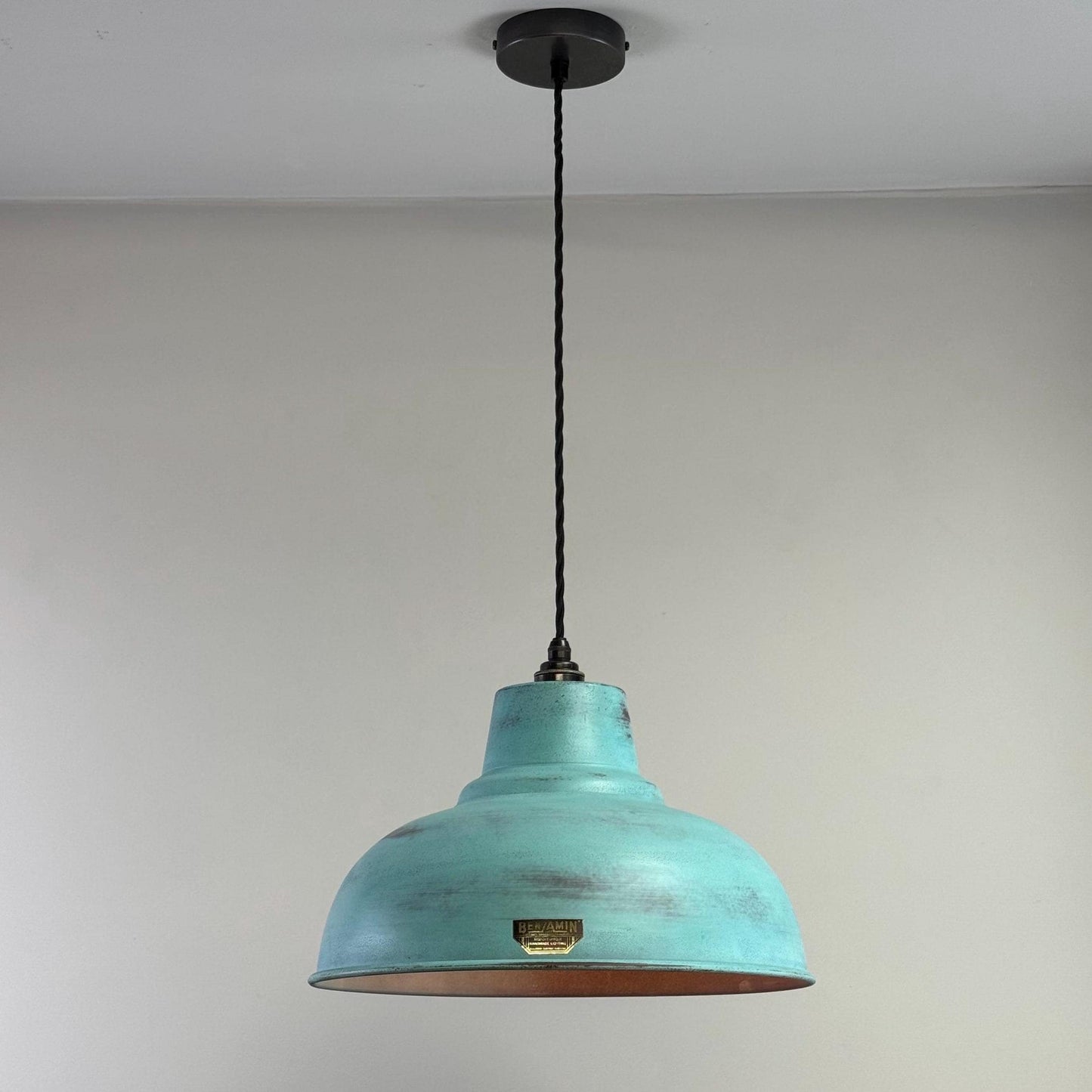 Salthouse XL - Verdigris Copper Patina Industrial Lampshade Light - 14.5 Inch