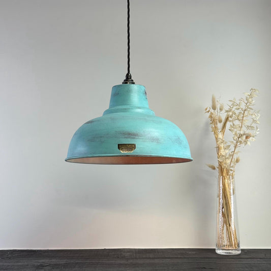 Salthouse XL - Verdigris Copper Patina Industrial Lampshade Light - 14.5 Inch