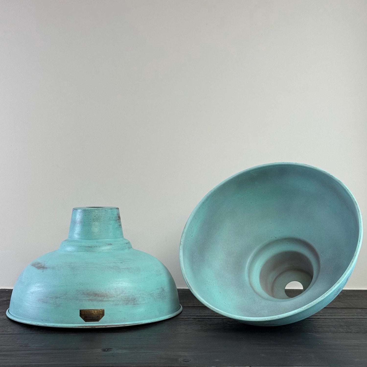 Salthouse XL - Verdigris Copper Patina Industrial Lampshade Light - 14.5 Inch