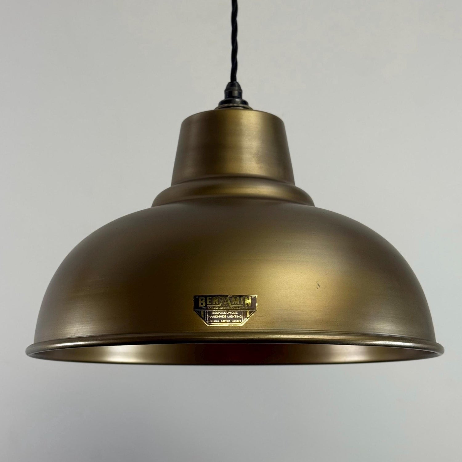 Salthouse XL ~ Antique Brass Industrial factory shade light ceiling dining room kitchen table vintage filament lamps pendant 14.5 Inch