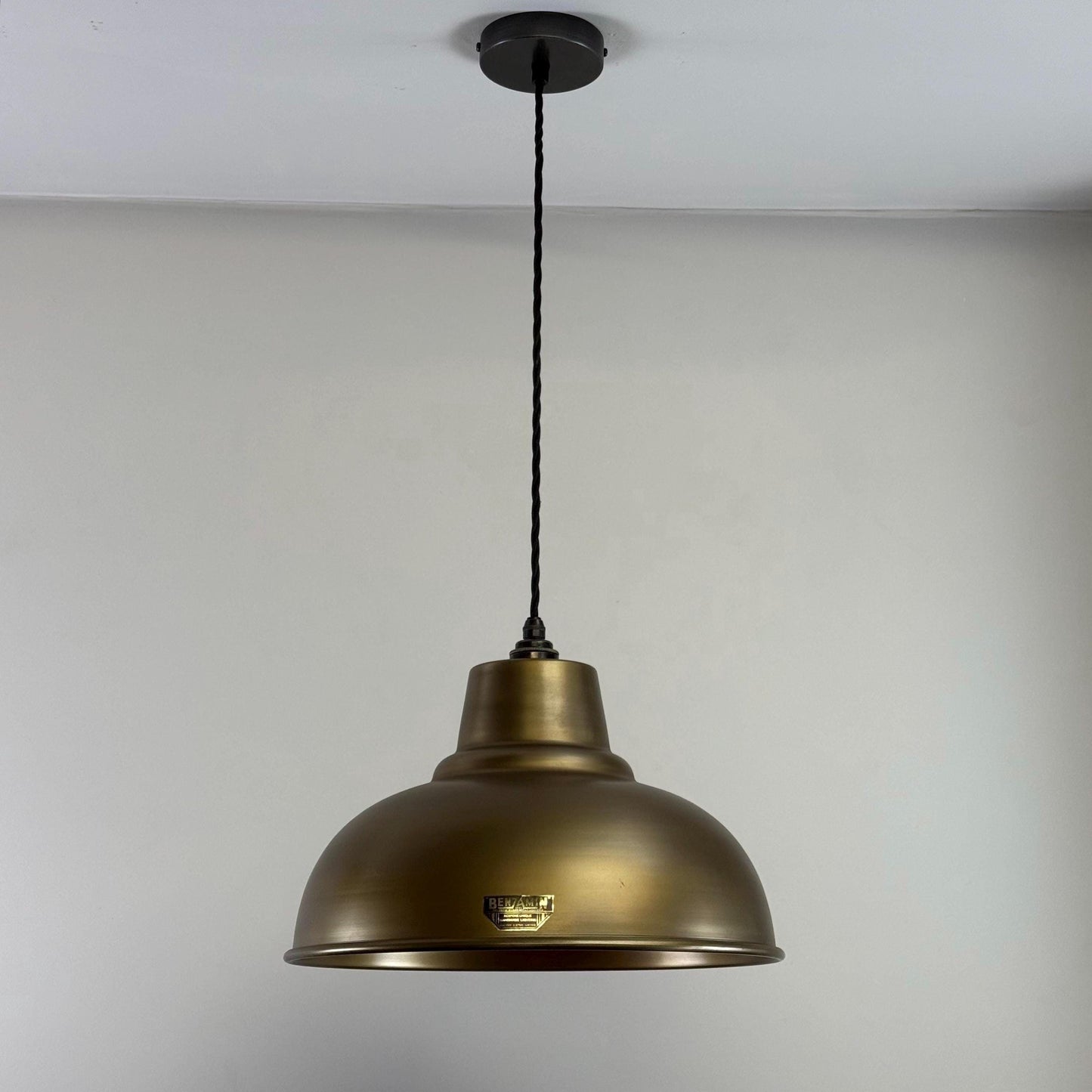 Salthouse XL ~ Antique Brass Industrial factory shade light ceiling dining room kitchen table vintage filament lamps pendant 14.5 Inch