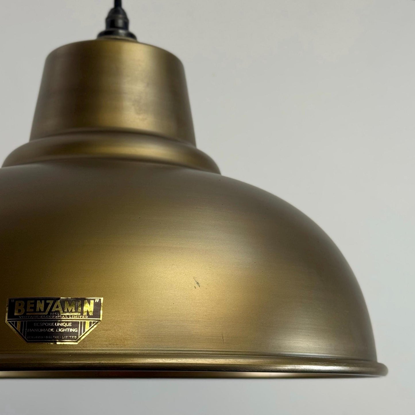 Salthouse XL ~ Antique Brass Industrial factory shade light ceiling dining room kitchen table vintage filament lamps pendant 14.5 Inch