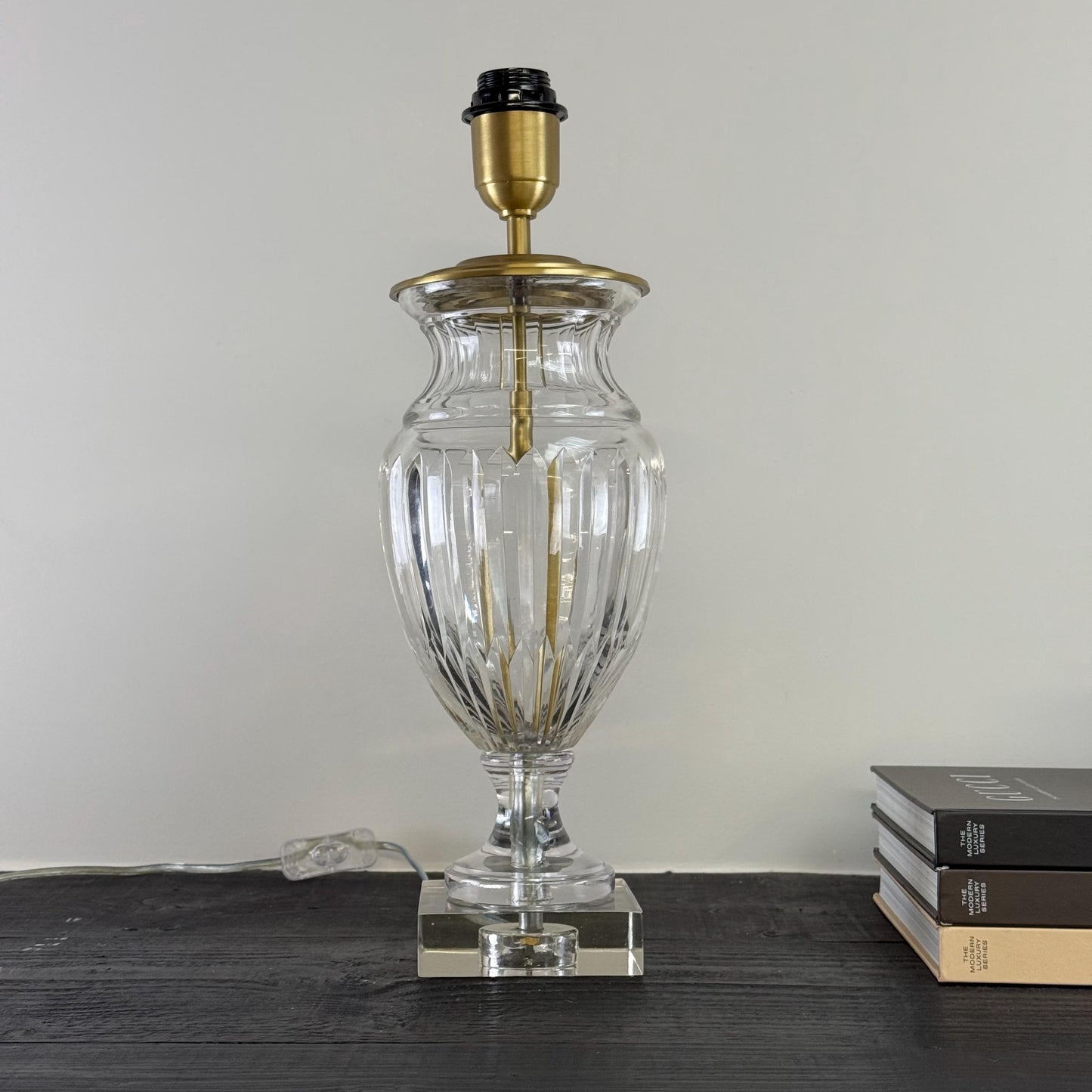 Solid Brass & Glass Table Lamp Vintage Style | Bedroom | Bedside Reading Light