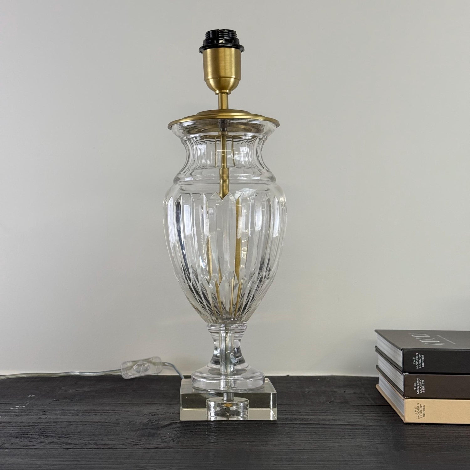 Solid Brass & Glass Table Lamp Vintage Style | Bedroom | Bedside Reading Light