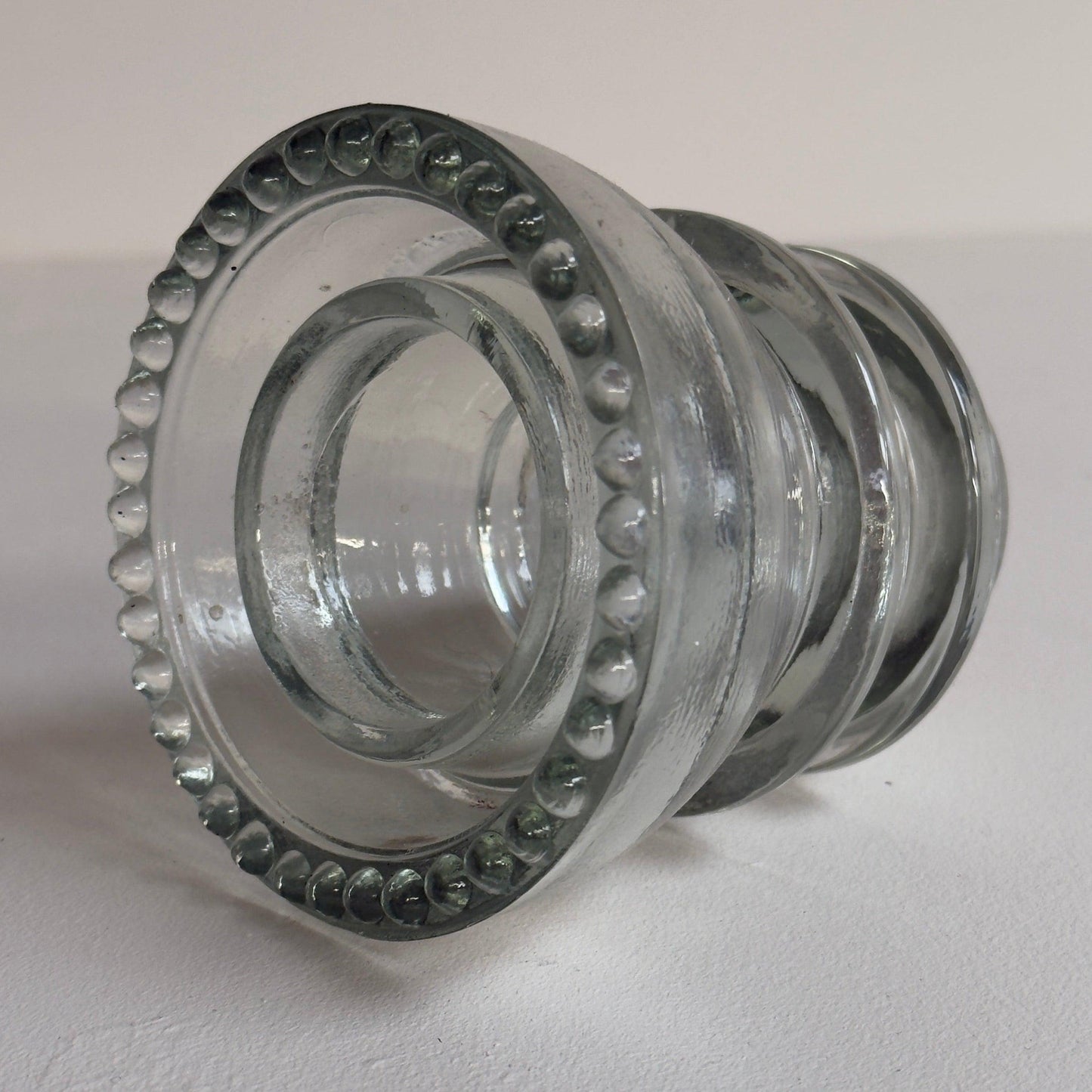No 42 Hemingray Clear Glass Insulator Light Fitting - Ornament Industrial Decor Display
