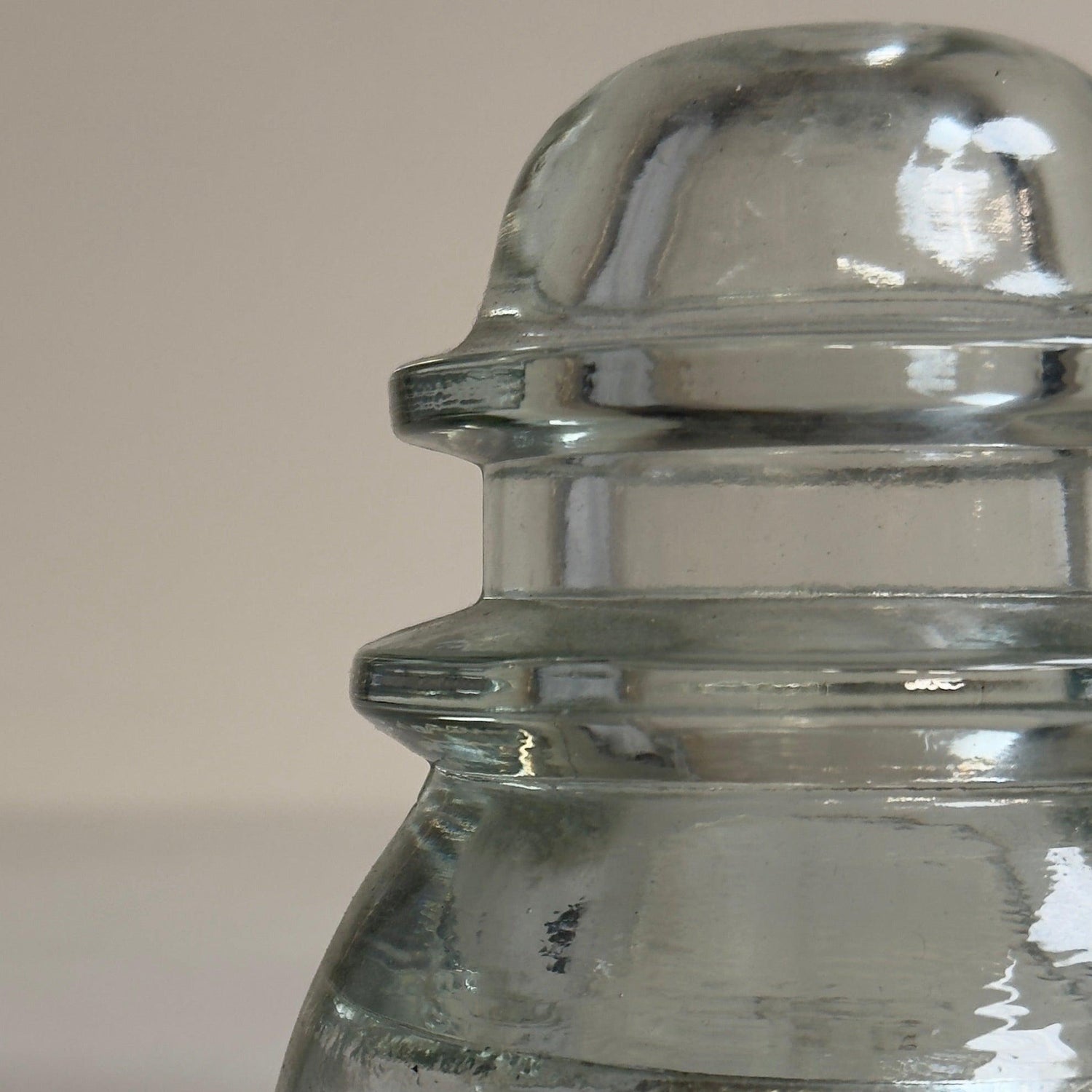 No 42 Hemingray Clear Glass Insulator Light Fitting - Ornament Industrial Decor Display