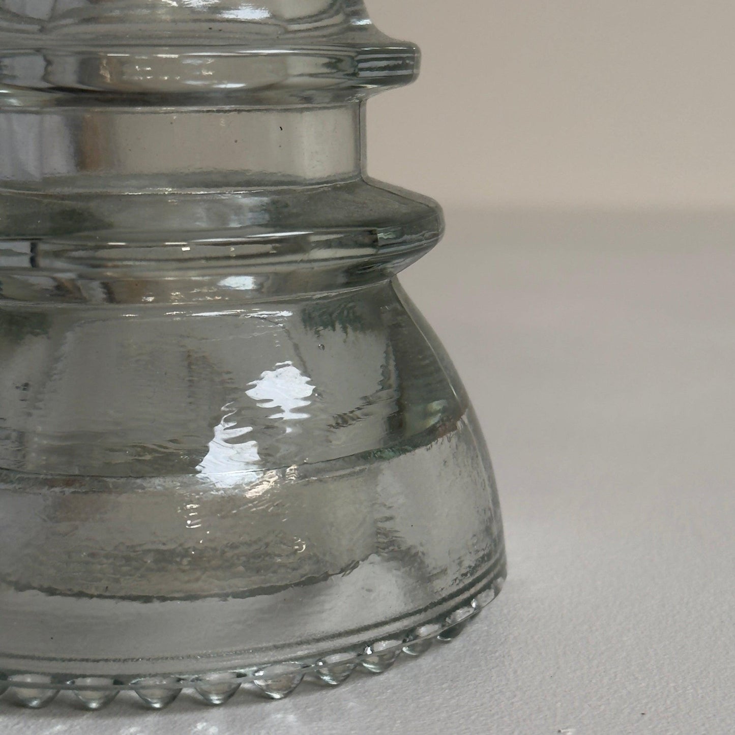 No 42 Hemingray Clear Glass Insulator Light Fitting - Ornament Industrial Decor Display