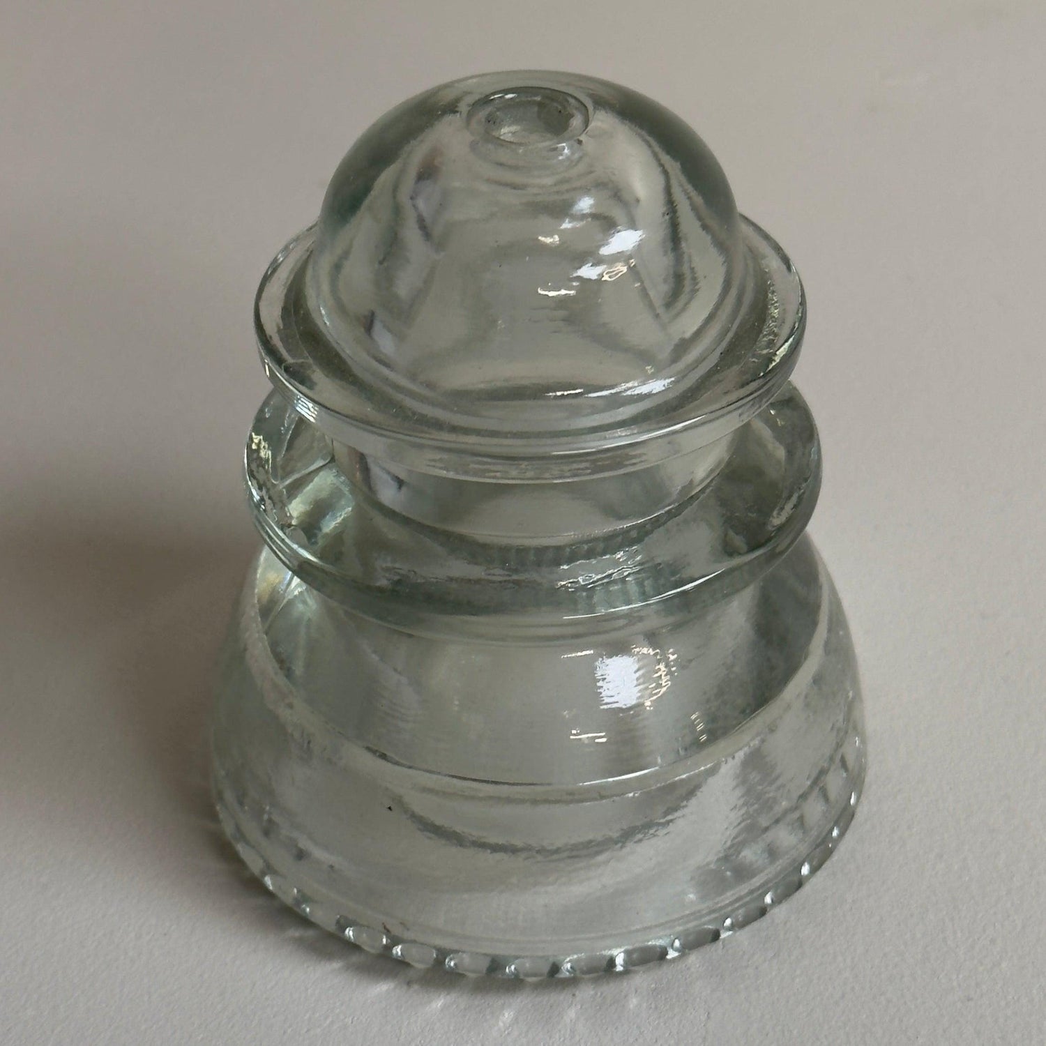 No 42 Hemingray Clear Glass Insulator Light Fitting - Ornament Industrial Decor Display