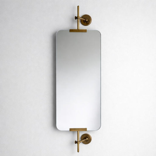 Antique Brass Swivel Portrait Wall Mounted Bathroom | Dressing Room Mirror