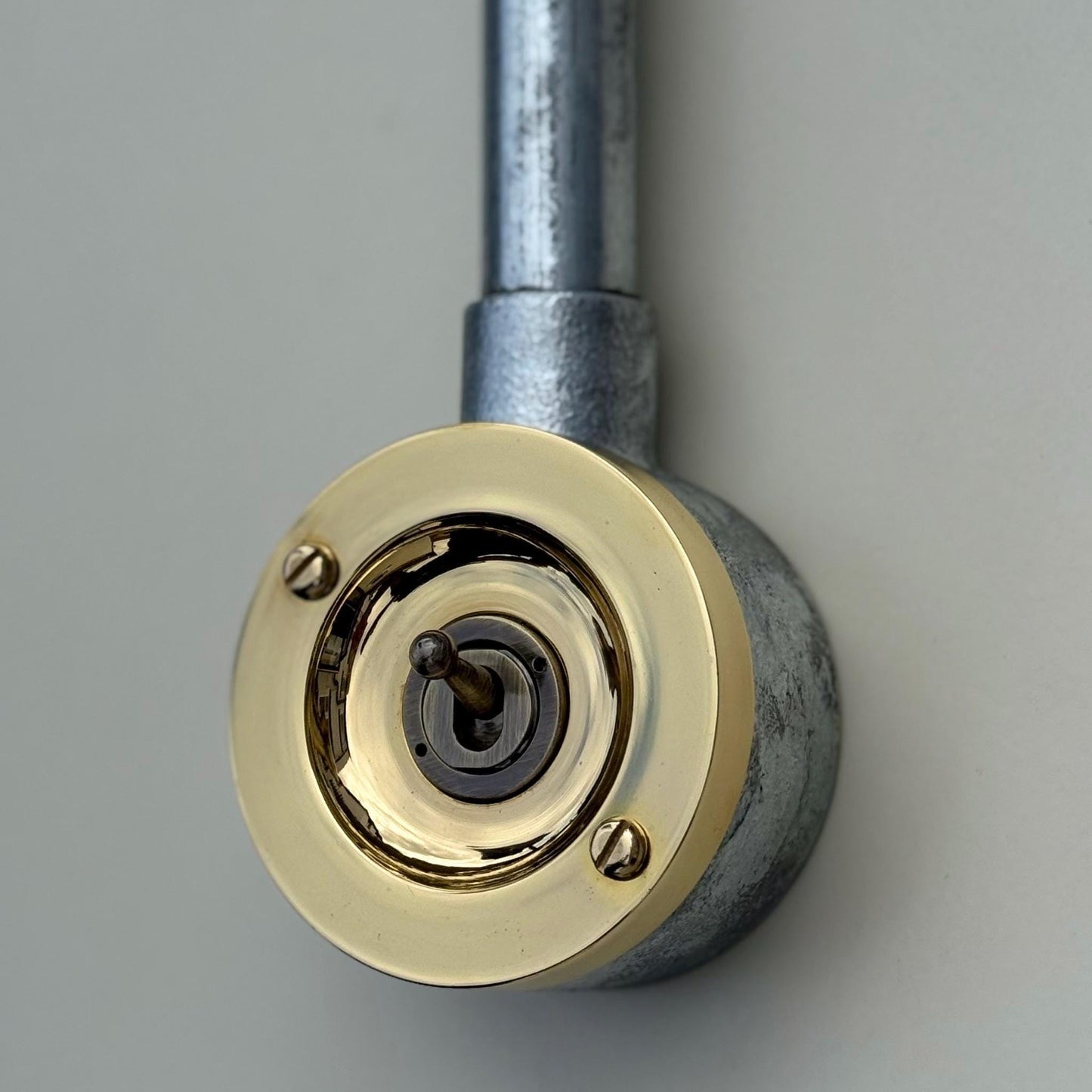 Single Gang Solid Brass Cast Conduit Metal Light Switch Industrial 2 Way - Vintage Crabtree Style