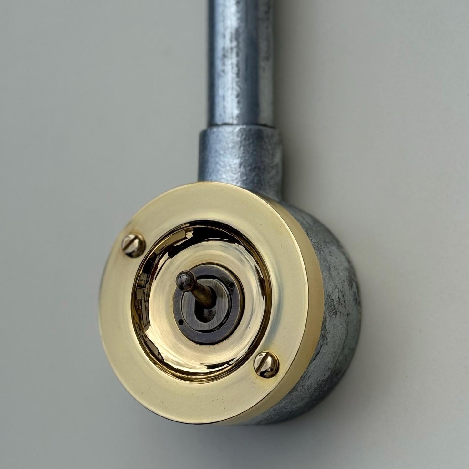 Single Gang Solid Brass Cast Conduit Metal Light Switch Industrial 2 Way - Vintage Crabtree Style