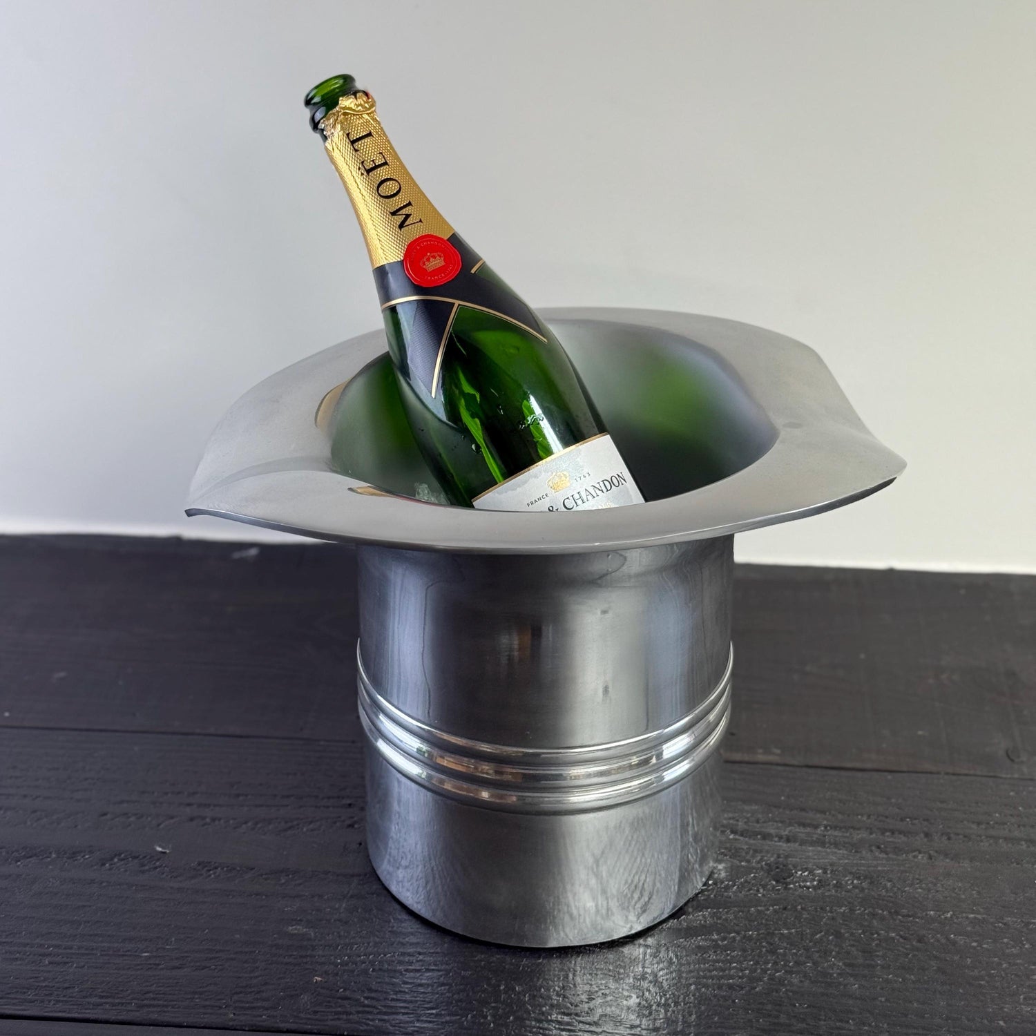 XL Top Hat ~ Solid Cast Engraved Champagne Ice Bucket | Wine Cooler Bath
