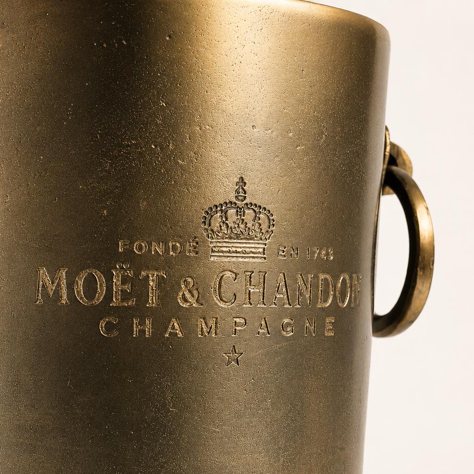 Moët & Chandon Antique Brass Champagne Ice Bucket Stand | Floor Standing Wine Cooler