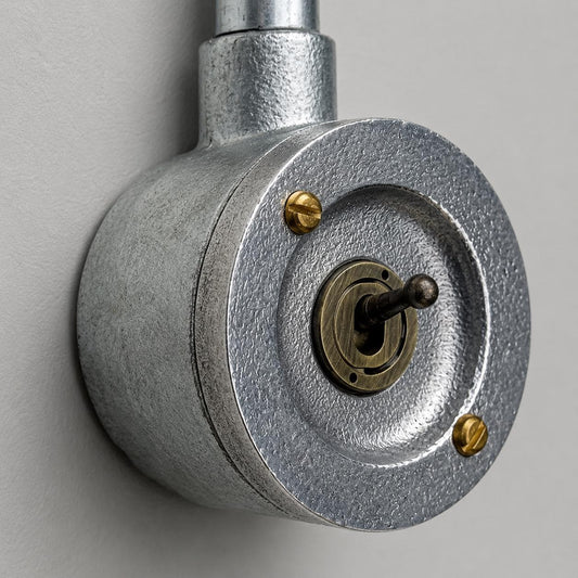 Single Gang Metal Conduit Light Switch | 2 Way Industrial Vintage Style