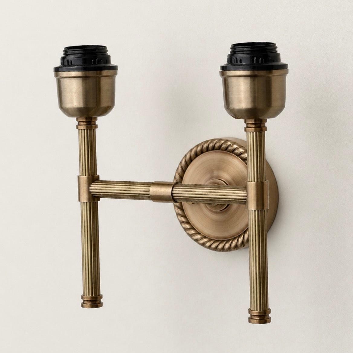 Felbrigg - Double Antique Brass Twin Wall Light Sconce