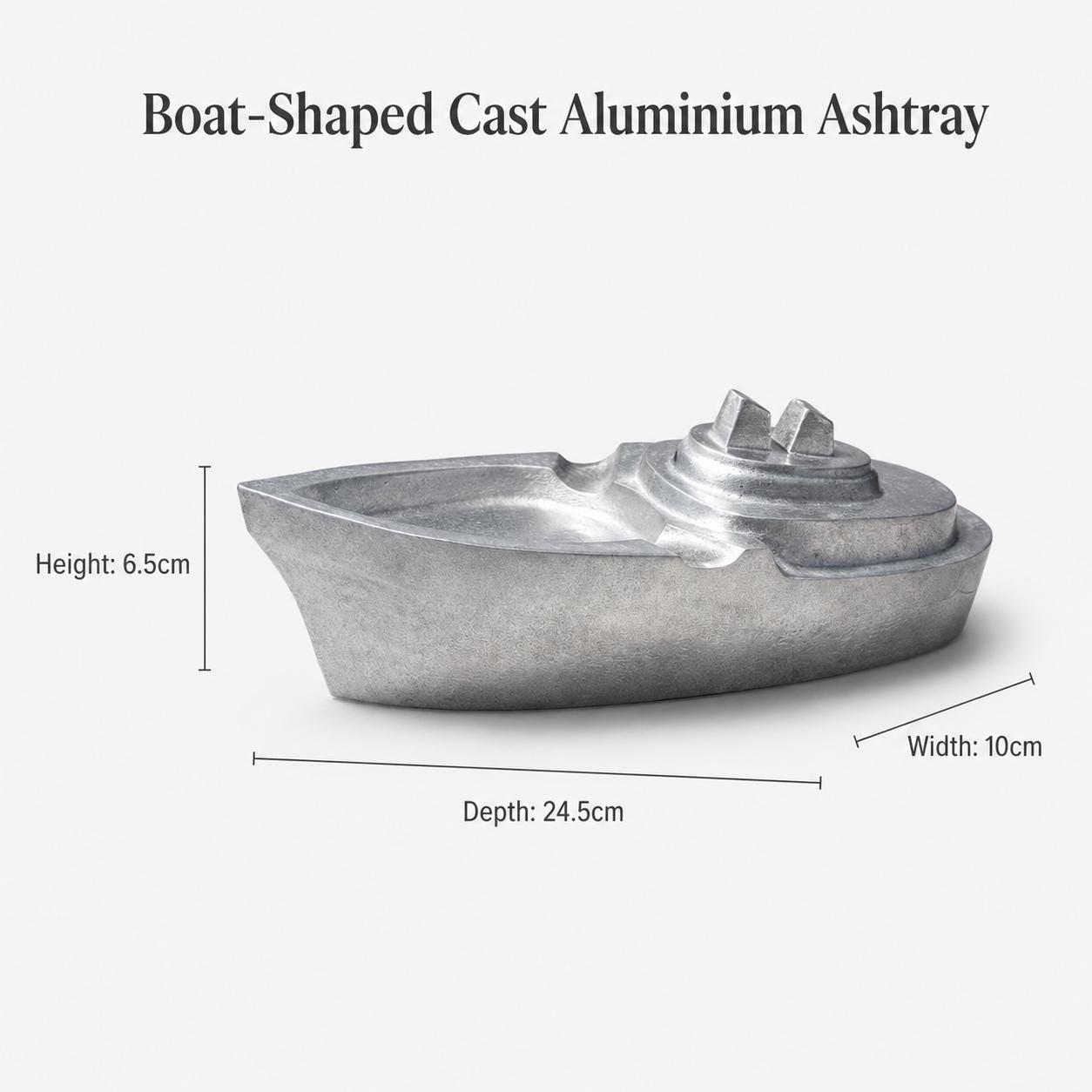 Nautical Cast Aluminium Boat Ashtray | Yacht & Bar Decor