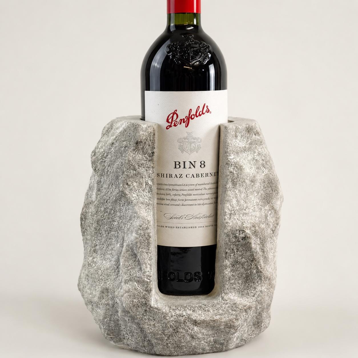 Solid Marble Wine Bottle Holder | Handcrafted Stone Wine Cooler