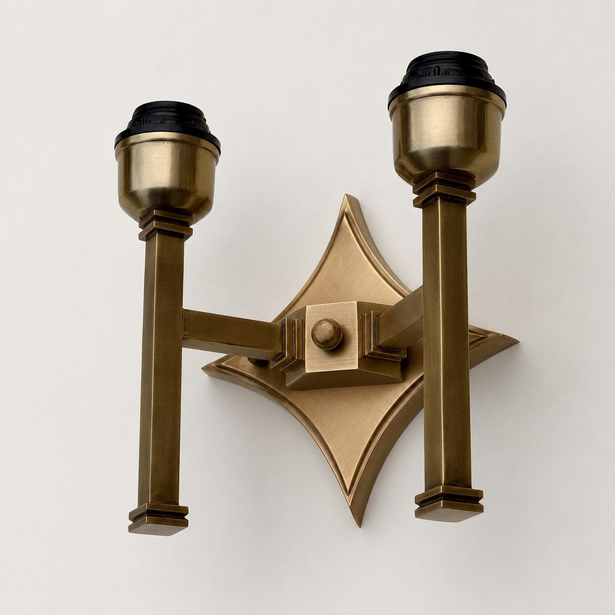 Double Antique Brass Wall Sconce Wall Light | Vintage Industrial 2 Arm