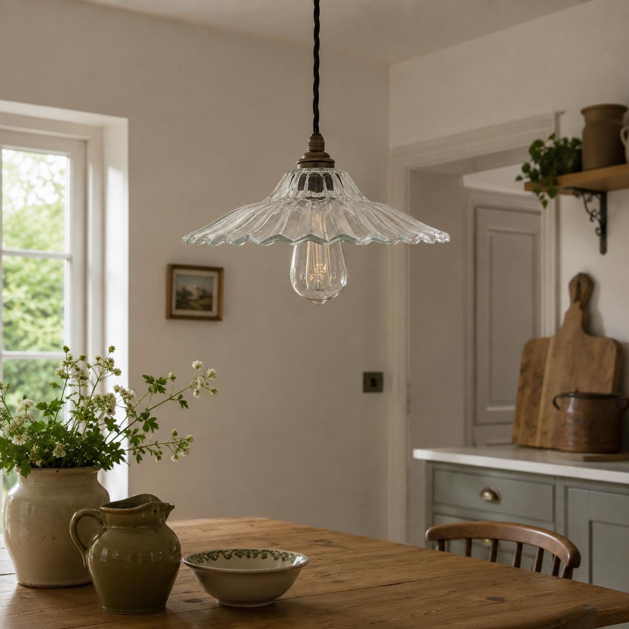 Lenwade Prismatic Glass Pendant Light | Vintage Railway Style