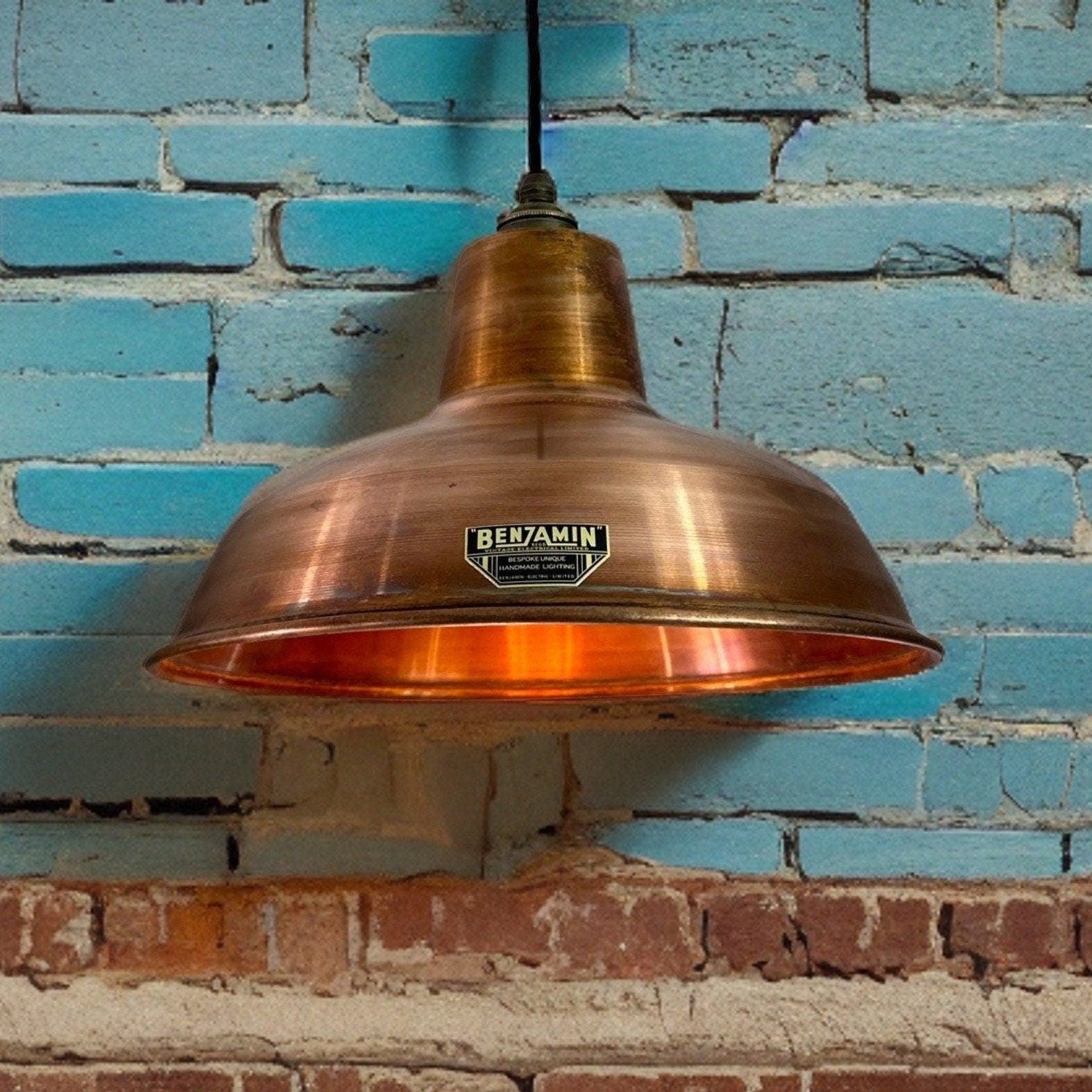 Filby ~ Antique Copper Lampshade Pendant Ceiling Light ~ 12.5 Inch