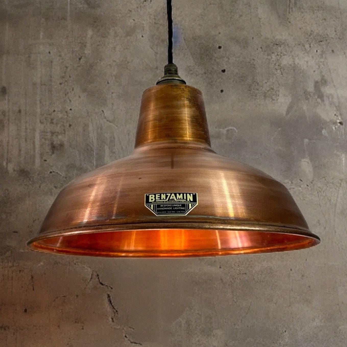 Filby ~ Antique Copper Lampshade Pendant Ceiling Light ~ 12.5 Inch