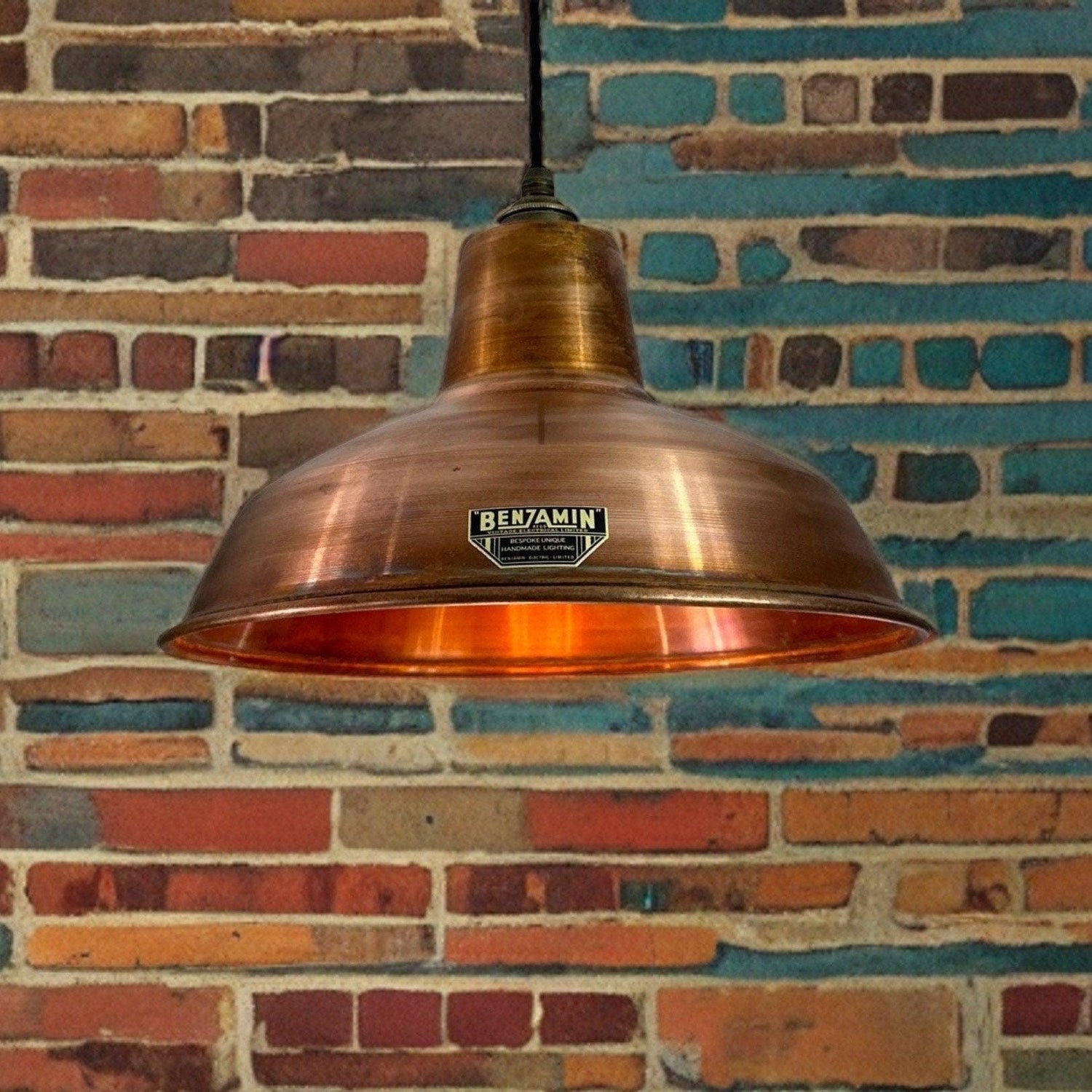 Filby ~ Antique Copper Lampshade Pendant Ceiling Light ~ 12.5 Inch