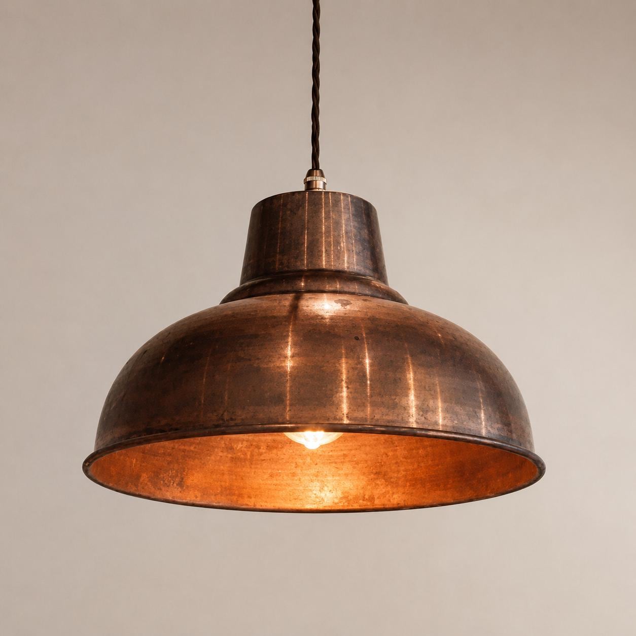 Salthouse XL ~ Copper Industrial Factory Shade Pendant Set *Pre Order* - 14.5 Inch