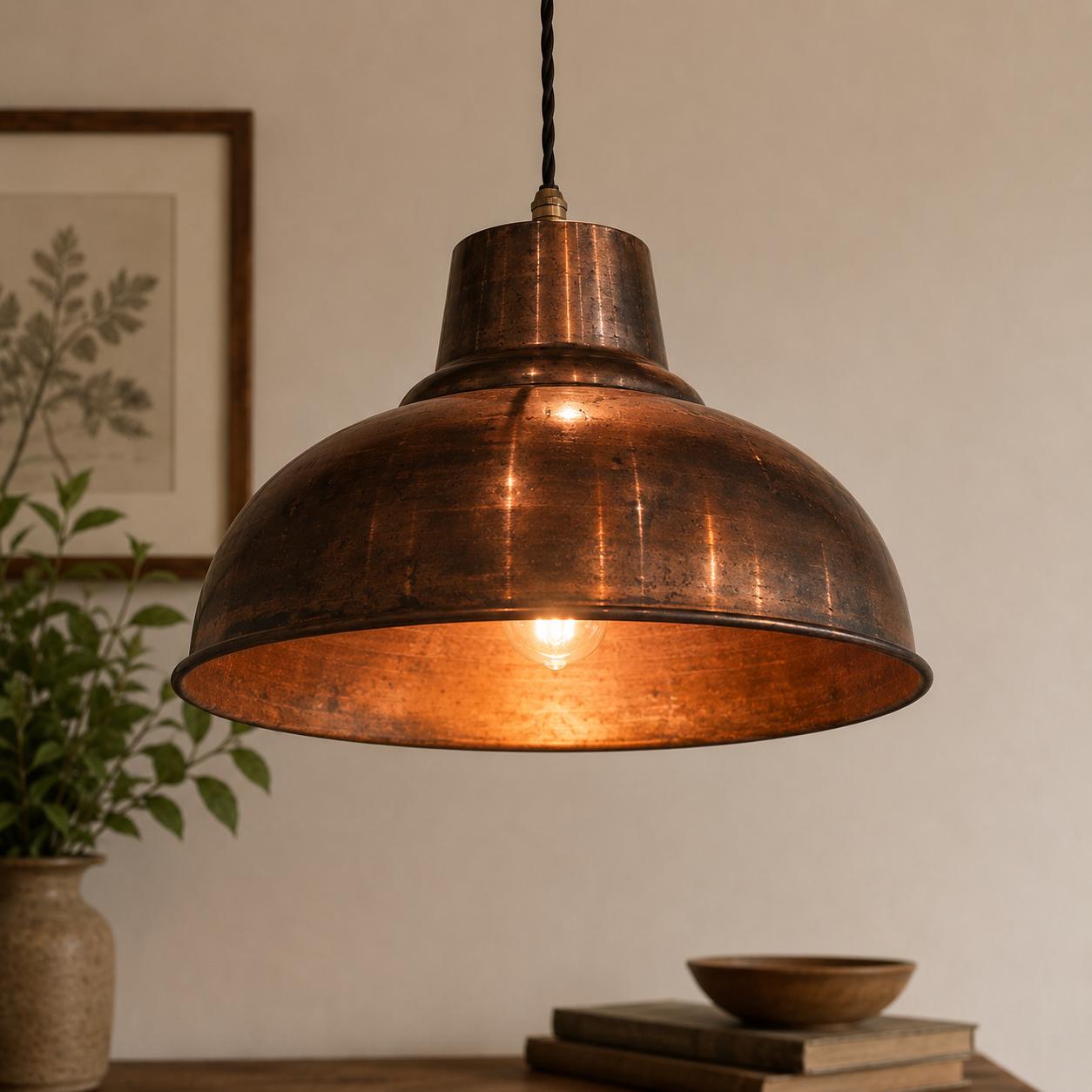 Salthouse XL ~ Copper Industrial Factory Shade Pendant Set *Pre Order* - 14.5 Inch