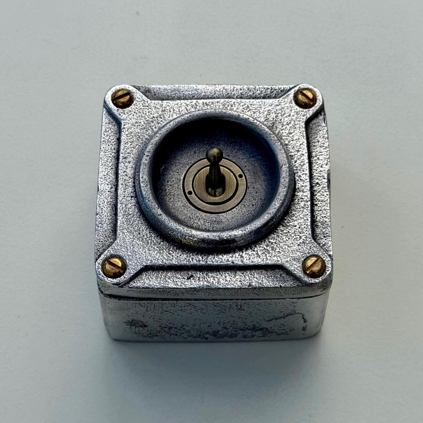 Single Gang Solid Metal Conduit Toggle Light Switch - Industrial Vintage Crabtree